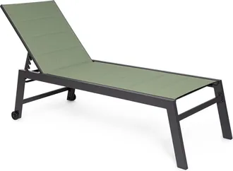 BIZZOTTO Hochwertige Gartenliege Hilde 200 x 65 cm - Anthrazit/Grün