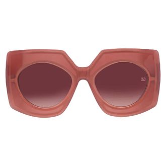 Valentino Soul Burgundy Gradient Irregular Ladies Sunglasses VLS-127 B 53