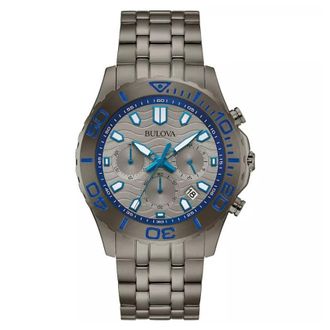 Bulova Chronograph Quartz Grey Dial Mens Watch 98B434