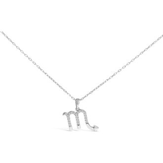 House of Brilliance Sterling Silver 1/7 Cttw Diamond Scorpio Zodiac Pendant Necklace at Nordstrom