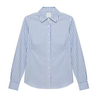 Brooks Brothers Getailleerd gestreept overhemd van Supima-katoen met stretch en non-iron finish - Dames - Overhemden - Veelkleurig - XL - Katoen - Overhemden