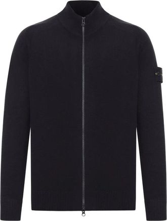 Stone Island Zip-Neck Wool Cardigan