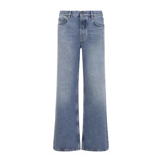 Off-white Blue Flared Mid Rise Jeans