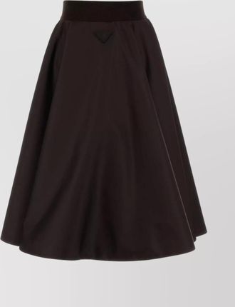 Prada flared high-waisted midi skirt