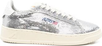 Autry Dallas sneakers - women - Calf Leather/Nylon/Polyester/Leather/Cotton/Nylon/Rubber - 37 - Silver