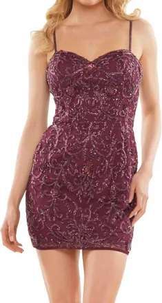 Colors Dress Sweetheart Mini Dress In Burgundy