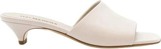 Halmanera Heeled Mules - Dames - Muiltjes - Wit - 38 1/2 EU - Leer - Schoenen