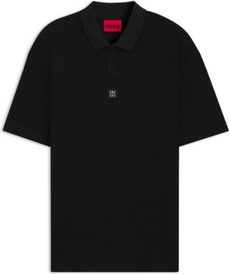 HUGO BOSS Jacquard-pattern polo shirt in a relaxed fit