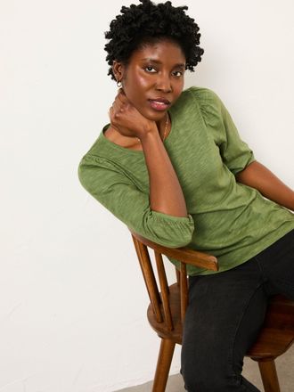 Fat Face FatFace Jenny Olive Green Top