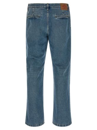Prada Straight-Leg Stonewashed Denim Jeans - Blue