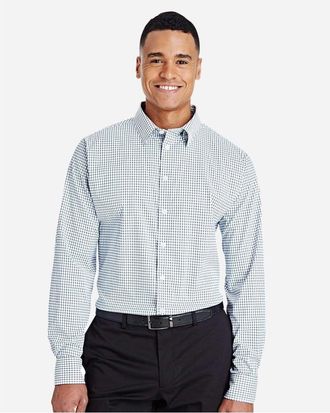 Devon & Jones CrownLux Performance Micro Windowpane Woven Dress Shirt