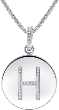DiamondMuse Diamond Muse 0.10 Cttw Initial Letter Diamond Necklace for Women, Girls, and Men in Sterling Silver