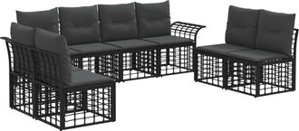 vidaXL Conjunto De Sof&aacute;s De Exterior 8 Uds. Negro Y Gris Oscuro Vidaxl