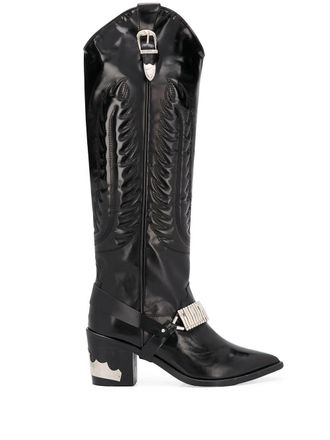 Toga Archives Kniehoge cowboylaarzen - Zwart