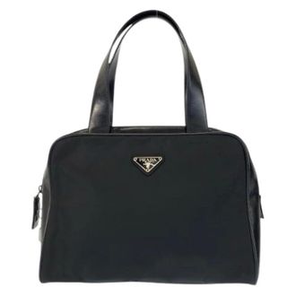 Prada Pre-owned Handbags, female, Black, Size: ONE SIZE Pre-owned Tessuto Nylon Handbag
