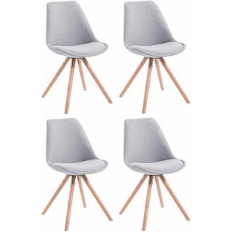Clp Clp - Set De 4 Sillas De Comedor Toulouse En Tela Gris Natural