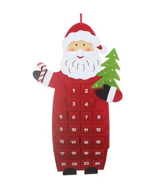 Trade Shop Trade Shop - Calendario De Adviento Santa Claus Figura 90cm Fieltro Navidad Decoracion