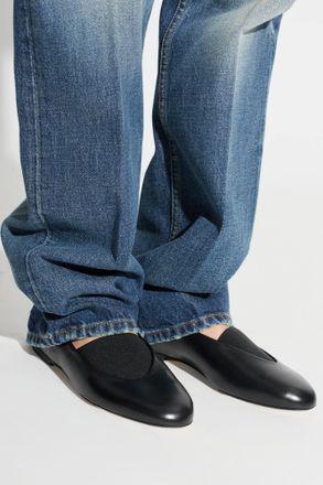 Jil Sander Leather Ballet Flats, Womens, Black