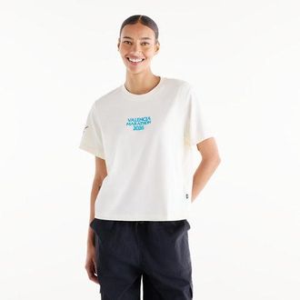 New Balance Mujer Valencia Marathon Graphic T-Shirt - Orange en Azul, Algod&oacute;n, Talla L