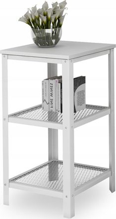 OEM Estanter&iacute;a Industrial De 3 Niveles Para Sala De Estar, Atornillada, 40x40x80 Cm, Blanca + Blanco Mate