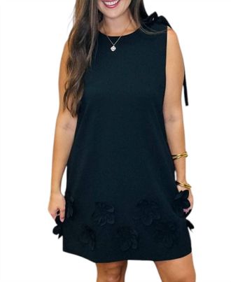 THML Clothing Sleeveless Floral Detail Dress In Black
