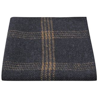 King & Priory Denim Blue & Orange Birdseye Check Pocket Square, Handkerchief(Size: One Size)