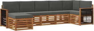 vidaXL Conjunto De Sof&aacute;s De Exterior 6 Uds. Natural Y Antracita Vidaxl