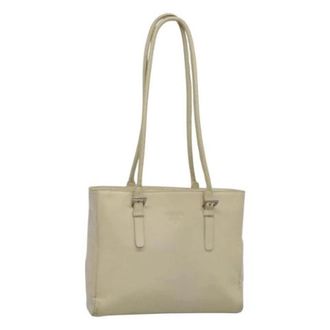 Prada Pre-owned Leather prada-bags - Dames - Vintage Schoudertas - Beige - ONE Size - Leer - Vintage