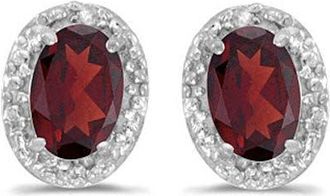 Allurez 14K Gold Diamond & Gemstone Earrings in 1.10Ct/garnet/white Gold at Nordstrom