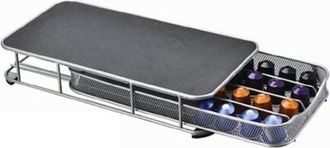 OEM Soporte Para C&aacute;psulas - Caj&oacute;n De Acero Para 40 C&aacute;psulas - Compatible Con M&aacute;quinas Nespresso - Gris Negro - 375 X 170 X 40 Mm