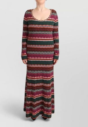 Missoni wool multicolor stripe knit relaxed-fit maxi dress