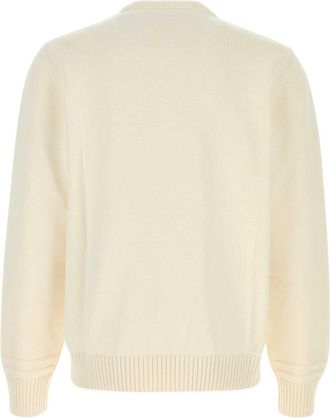 Gucci Mens Cotton-Wool Blend Knit Sweater White