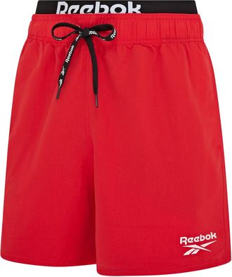 Reebok Badeshorts REEBOK Todd, Herren, Gr. M, N-Gr, rot, Microfaser, Polyester, unifarben, Badehosen Badeshorts, mit Kordelzug und elastischem Bund, mit Logo