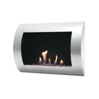 Purline Purline - Chimenea De Etanol Mural Con Panel Frontal Curvado Negro