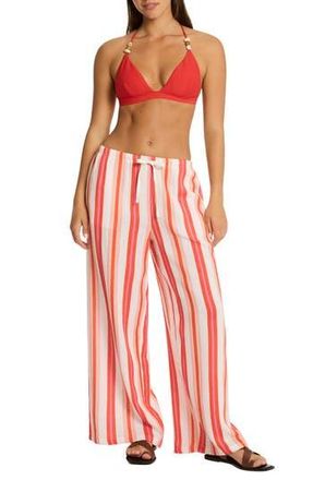 Sea Level Australia West Coast Surf Cotton Cover-Up Pants in Coral at Nordstrom Rack, Size X-Small