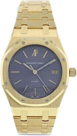 Audemars Piguet 1991 pre-owned Royal Oak 36mm - men - Yellow Gold/Sapphire Glass - One Size - Grey