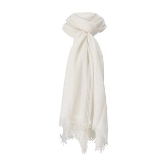 Faliero Sarti Luxe Wol en Zijde Sjaal met Edelstenen - Dames - Sjaals - Wit - ONE Size - Wol - Accessoires