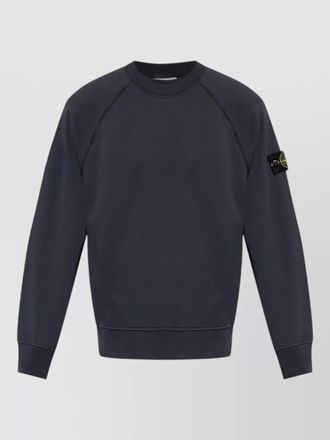 Stone Island crew neck raglan knit sweater ribbed trims