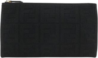 Fendi Pre-owned Pouch - unisex - Vintage Clutch - Zwart - ONE Size - Katoen - Vintage