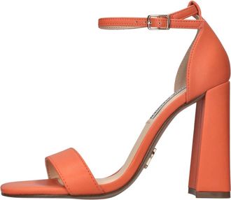 Steve Madden Luchtige Hoge Hak Sandaal - Dames - Sandalen met hakken - Oranje - 40 EU - Leer - Schoenen