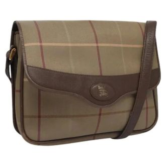 Burberry Pre-owned Cross Body Bags, female, Beige, Size: ONE SIZE Pre-owned Vintage Canvas Shoulder Bag