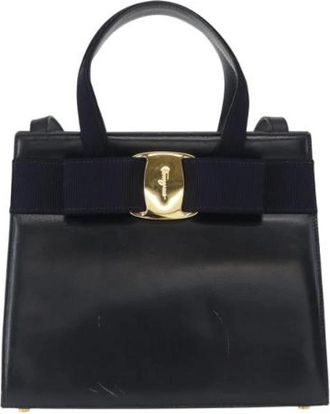Ferragamo Pre-owned Handbags, female, Blue, Size: ONE SIZE Pre-owned Leather Tote