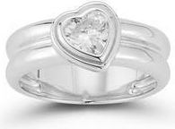 Glaze Jewelry Bezel Cubic Zirconia Heart Ring in Silver at Nordstrom Rack, Size 9