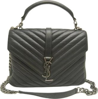 Saint Laurent Pre-owned Vintage Shoulder Bag - Dames - Vintage Schoudertas - Zwart - ONE Size - Leer - Vintage