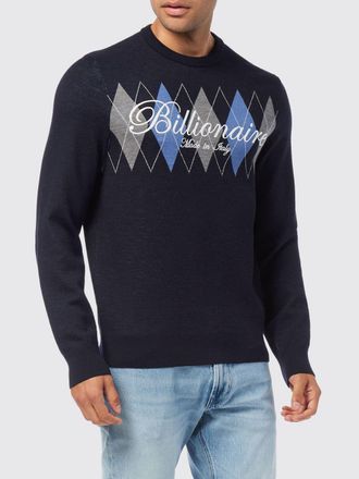 Billionaire Boys Club Diamond Pattern Cotton Crewneck Sweater with Contrast Logo