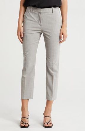 Theory Treeca Stretch Wool Pants in Light Grey Melange at Nordstrom Rack, Size 00