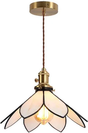 OEM L&aacute;mpara Colgante Minimalista Tiffany - Color Crema Beige - 30 Cm - Producto De Belle