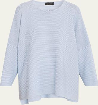 Eskandar Linen-Cotton Bateau Neck Sweater - Mid Plus Length