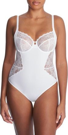 Natori Statement Full Fit Underwire Bodysuit in White at Nordstrom, Size 30Ddd