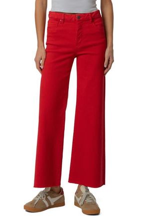 Kut from the Kloth Meg Fab Ab Raw Hem High Waist Ankle Wide Leg Jeans in Tomato at Nordstrom, Size 14